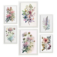 POSTER Set Mit 6 Feldblume Größe A3 & A4 Weißer Rahmen - Weiß, Papier (29.7/1cm) - Nacnic