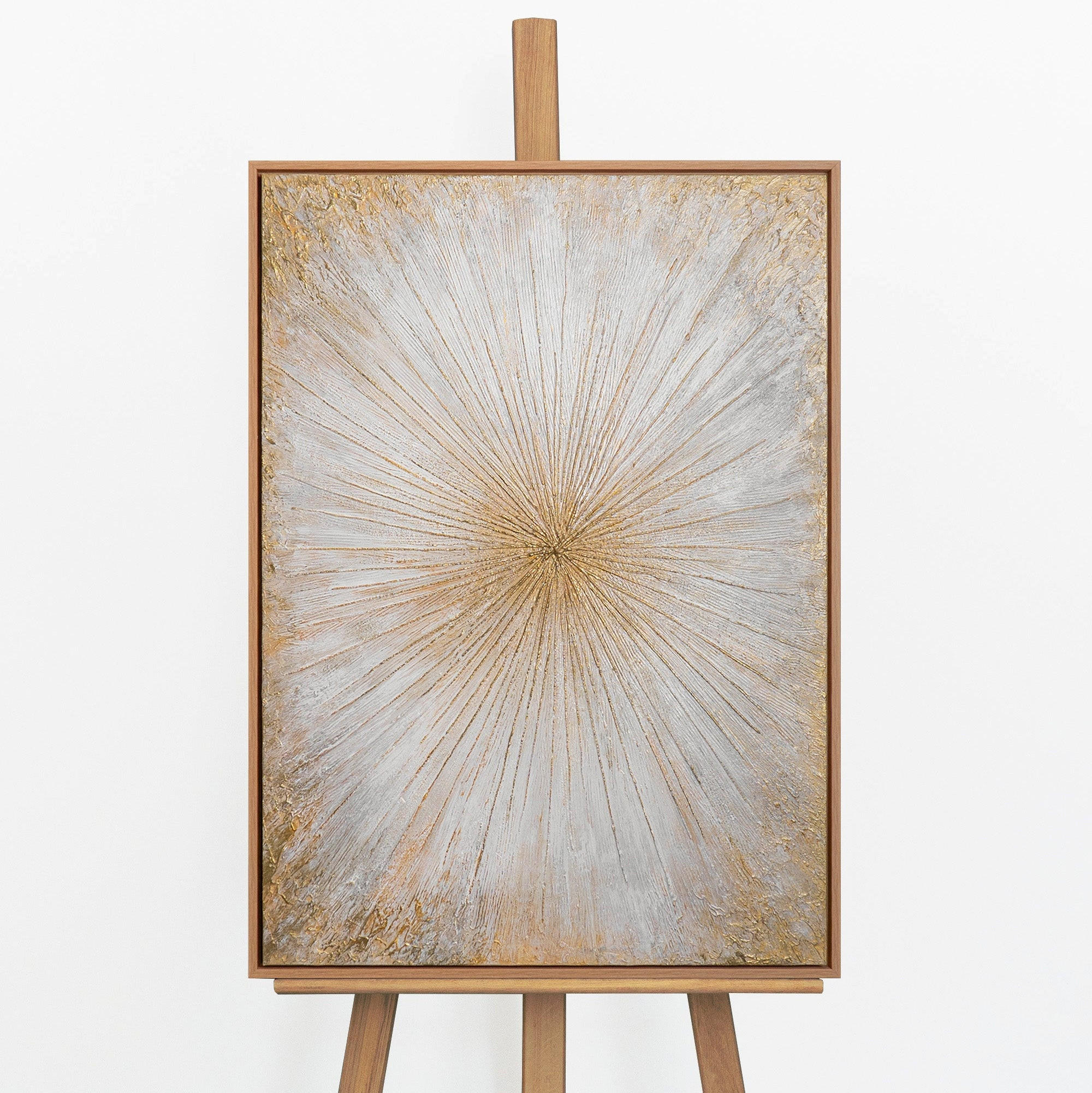 GEMÄLDE Sonnenstrahlen Schattenfugenrahmen Eichefarben 70x50 cm - Eichefarben, Holz (70/50cm) - YS-art gallery