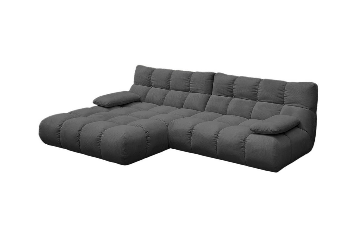 ECKSOFA VIVIEN Anthrazit Cord - Anthrazit/Schwarz, Kunststoff/Textil (290/178cm) - KAWOLA