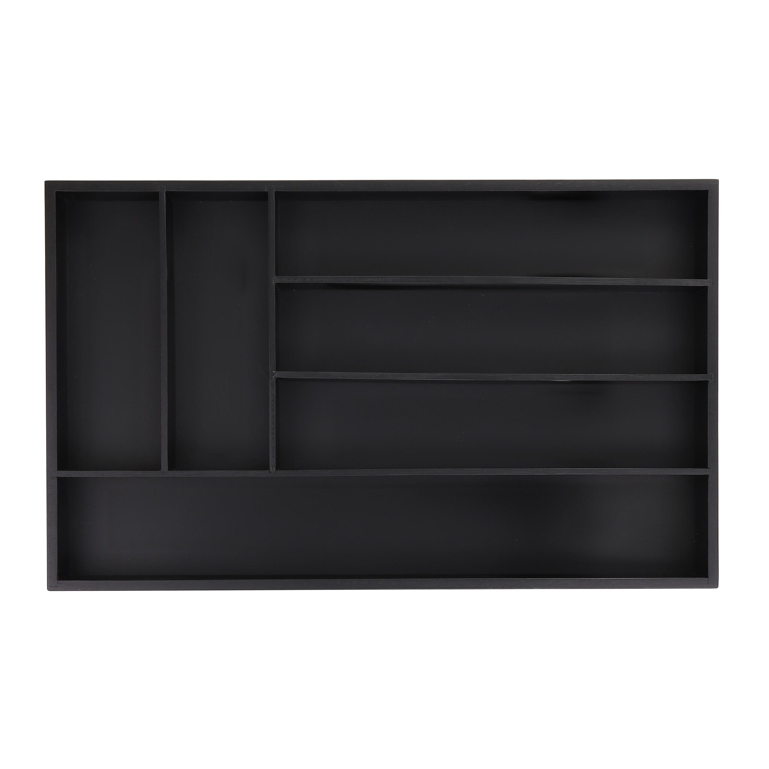 BESTECKKASTEN - Schwarz, Holz/Holzwerkstoff (46/5/28cm) - Relaxdays