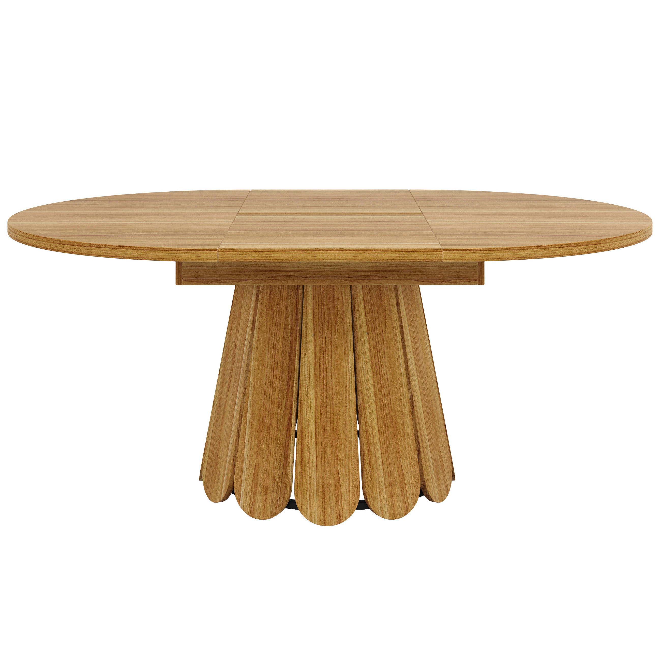 AUSZIEHBARER Esstisch aus MDF mit Metallgestell, Ø 118 cm / 158/118/76,8 cm, Braun - Braun, Holzwerkstoff (118/118/76cm) - Redom