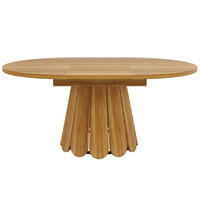 AUSZIEHBARER Esstisch aus MDF mit Metallgestell, Ø 118 cm / 158/118/76,8 cm, Braun - Braun, Holzwerkstoff (118/118/76cm) - Redom