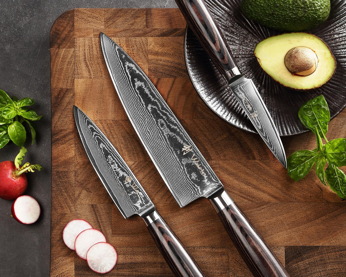 MESSERSET 3-tlg. - Braun, Metall - Wakoli