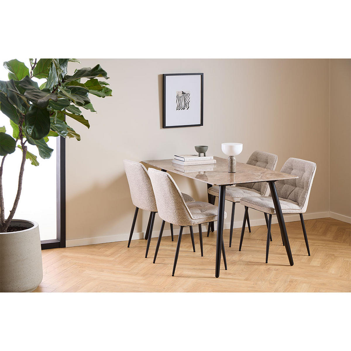 ESSTISCH, Wicklow, Braun, Metall / Keramik, 140 x 80 x 75 cm - Braun, Metall (80/140/75cm) - ebuy24