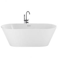 BADEWANNE FREISTEHEND 75x150x58 cm weiß Havana - Weiß, Kunststoff (75/58/150cm) - Beliani