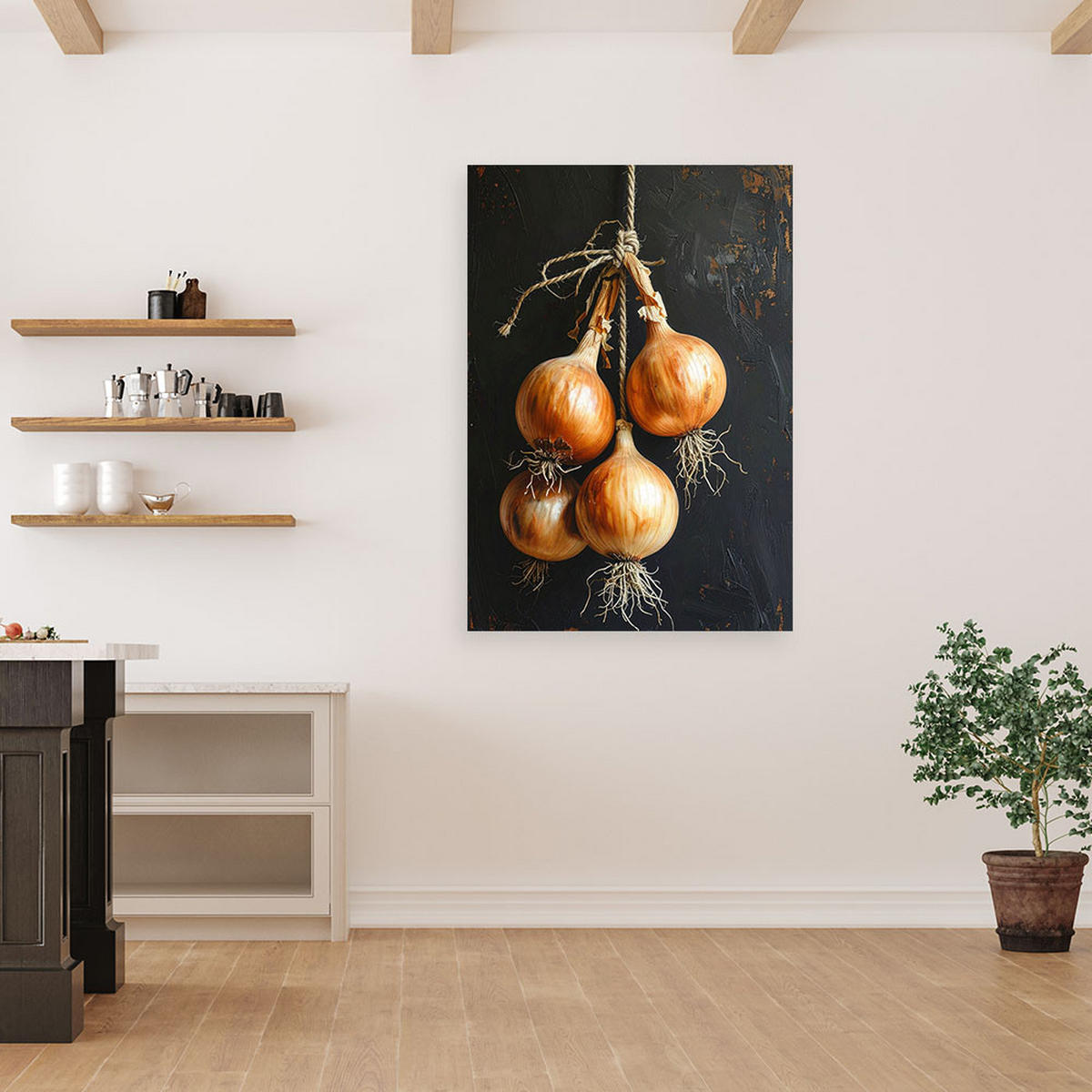 LEINWANDBILD Essen & Trinken 60x90cm - Beige, Textil (60/90cm) - Feeby