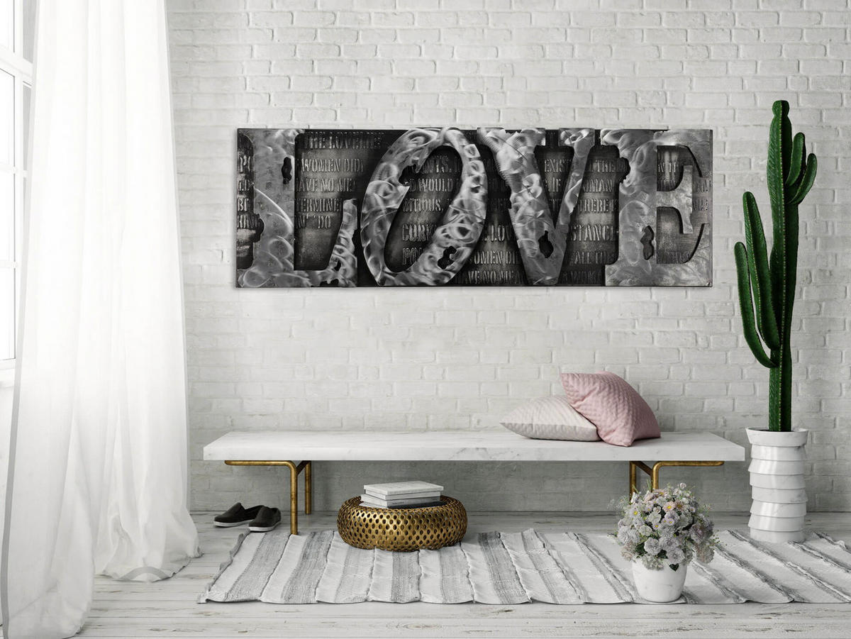 METALLBILD Grau 144/44 cm - Grau, Metall (6/44cm) - KUNSTLOFT