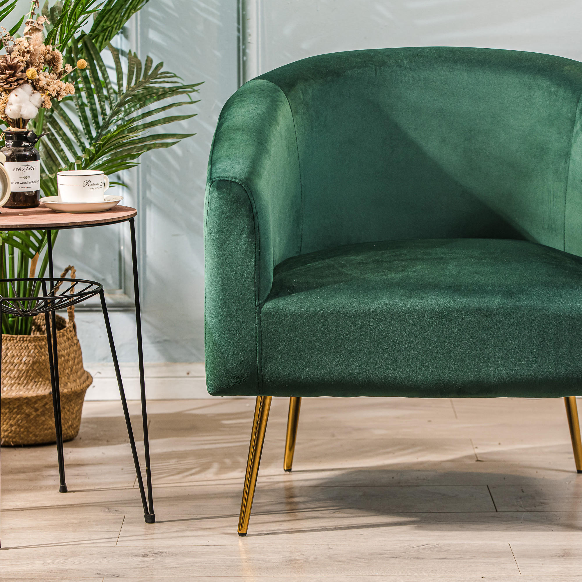 Thumbnail - Nordlys Sessel, Grün, Textil, 75x76x65 cm, Oeko-Tex®, Wohnzimmer, Sessel, Polstersessel