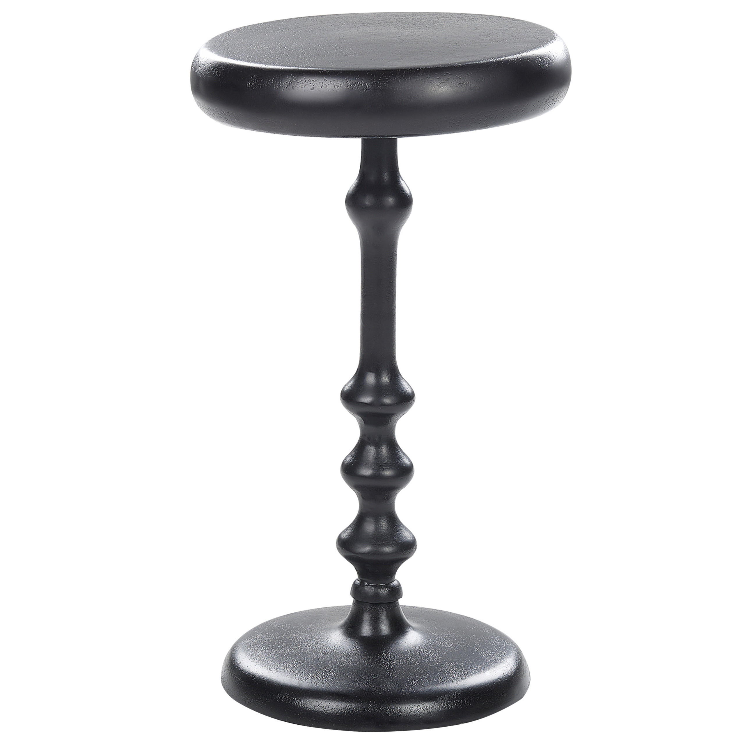 BEISTELLTISCH Aluminium schwarz rund 30 cm Atapo - Schwarz, Metall (30/30/55cm) - Beliani