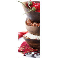 GLASBILD 30x80 cm Küche Chili rot - Beige, Glas (30/80cm) - artissimo