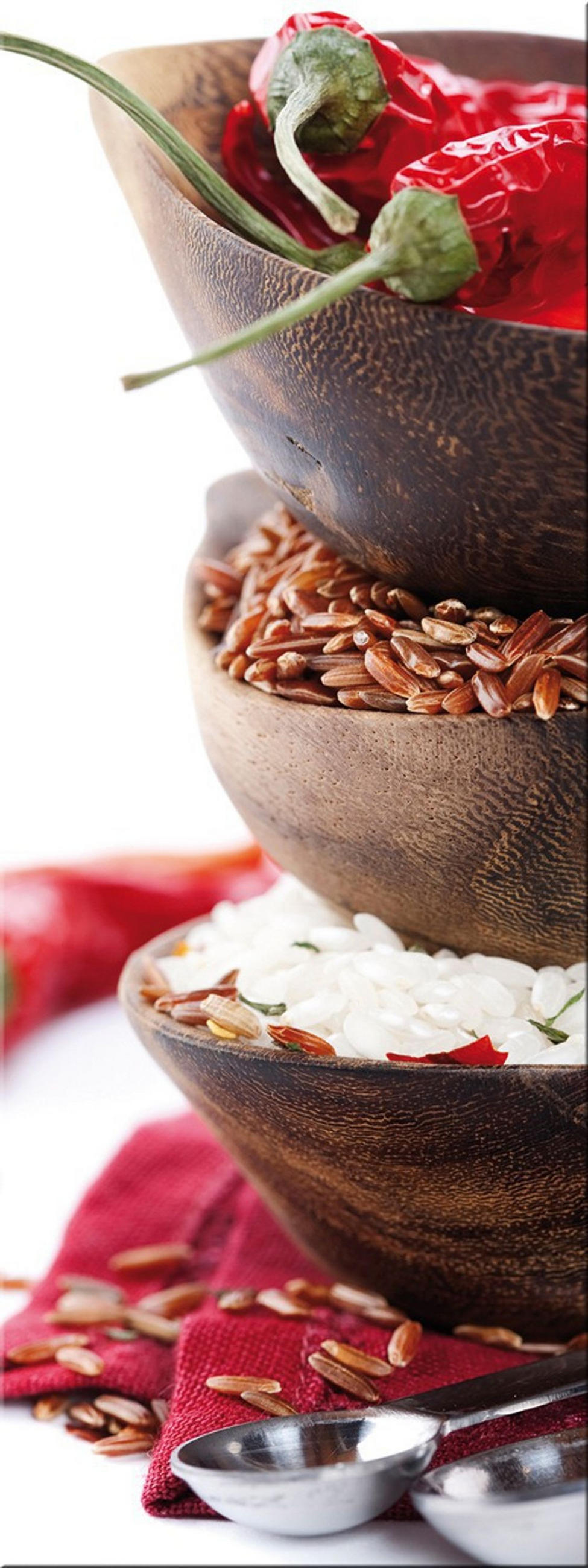 GLASBILD 30x80 cm Küche Chili rot - Beige, Glas (30/80cm) - artissimo