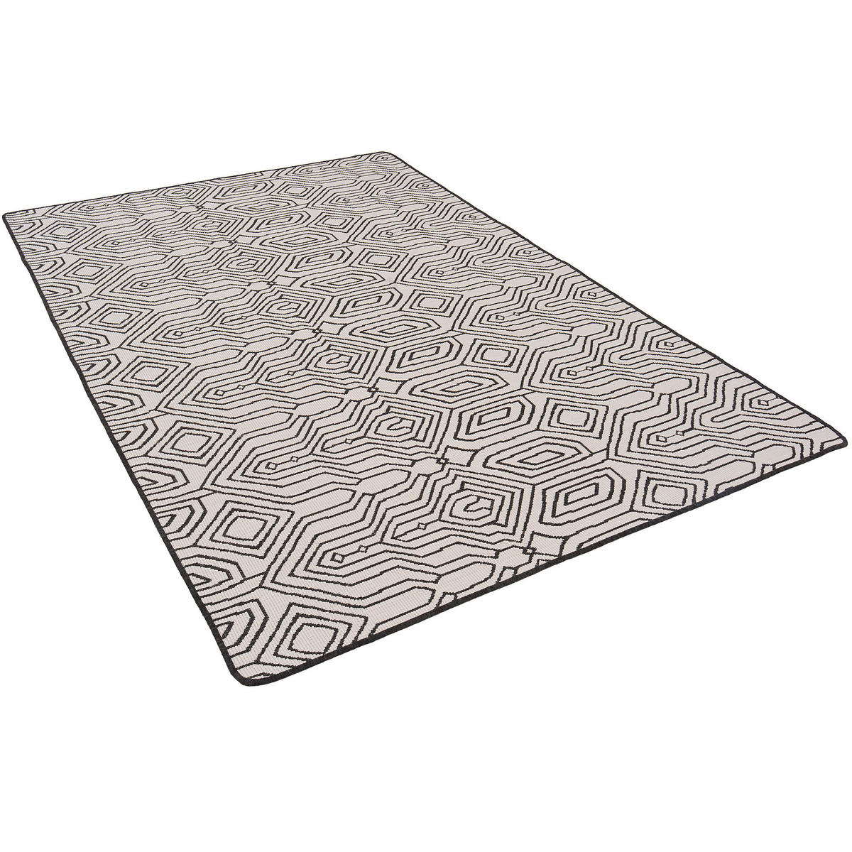 IN- UND OUTDOOR TEPPICH BEIDSEITIG NEWPORT MODERN - Schwarz, Textil (80/240cm) - Snapstyle