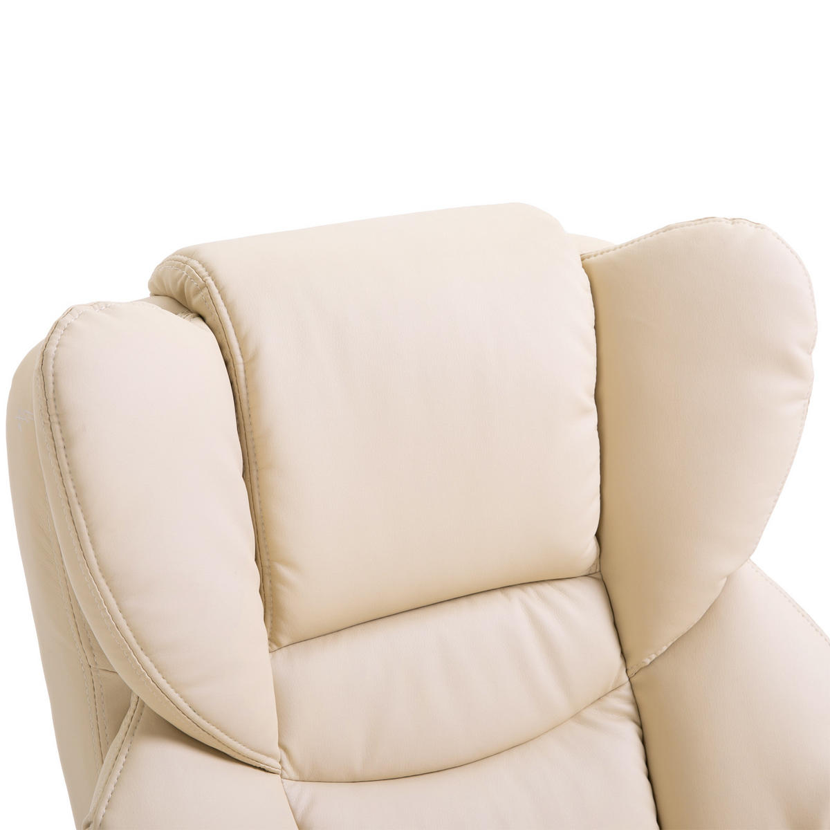 RELAXSESSEL mit Hocker, drehbarer Fernsehsessel, TV-Sessel mit Liegefunktion - Creme/Schwarz, Holz/Kunststoff (79/100/80cm) - HOMCOM