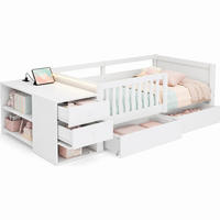 KINDERBETT 90/200 mit Stauraum, Schreibtisch, LED und Steckdose in Weiß - Weiß, Holzwerkstoff (90/200cm) - EVRYAE