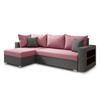 ECKSOFA Lord, Seite: Links - Rosa/Grau, Holz/Textil (238/141cm) - Sofnet