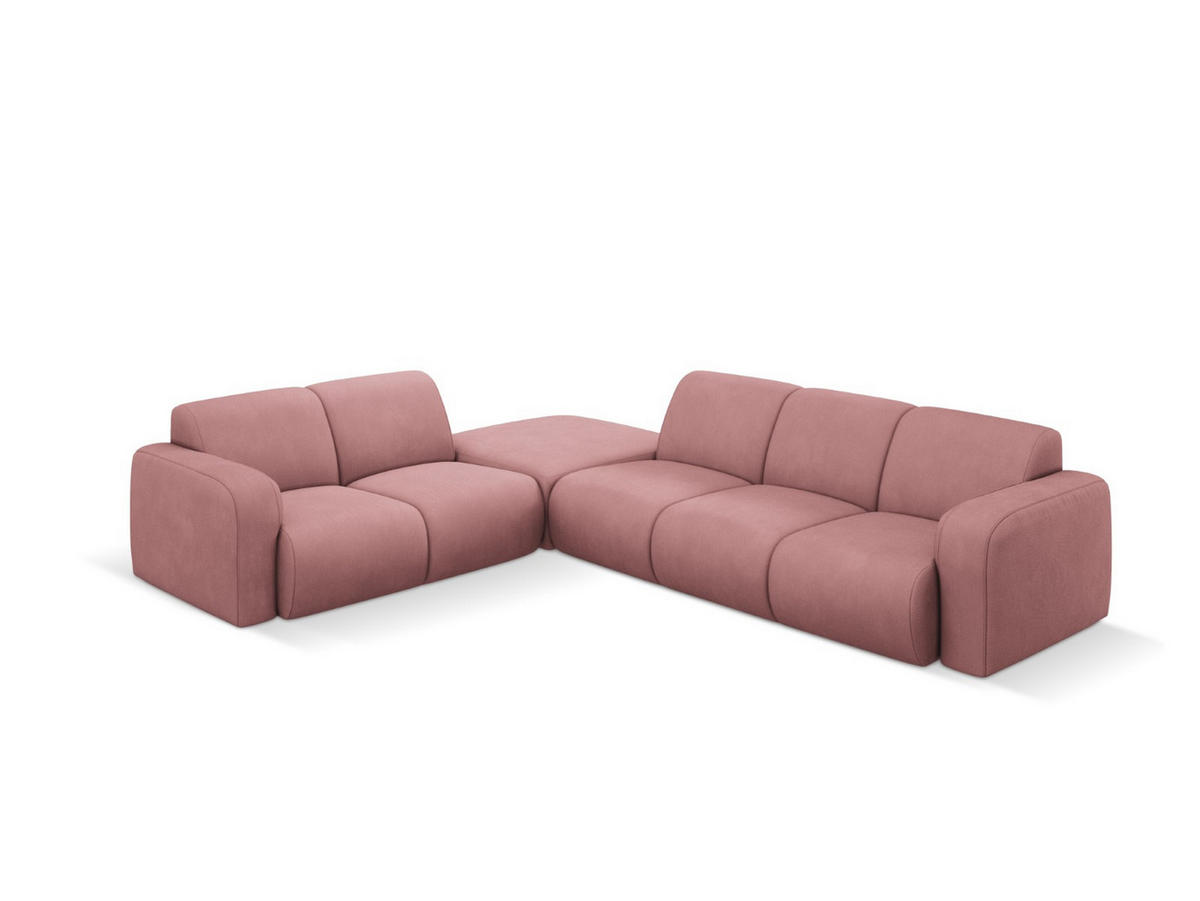 ECKSOFA links Molino aus strukturiertem Stoff rosa 6 Sitzplätze - Pink, Textil (250/315cm) - Micadoni