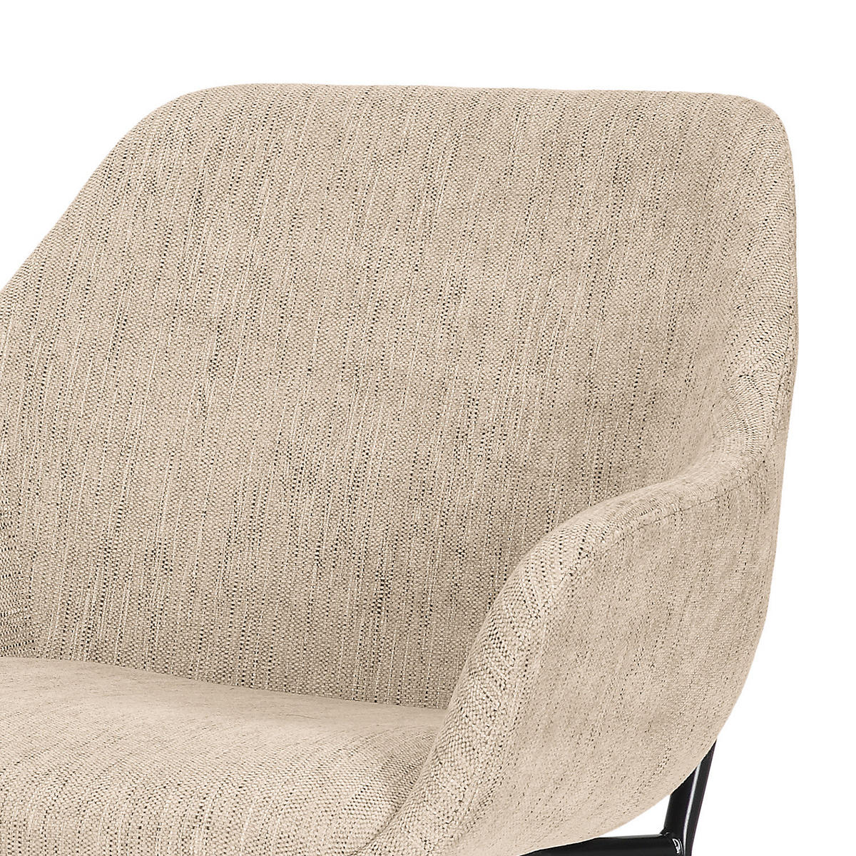 POLSTERSTUHL - Beige/Schwarz, Textil/Metall (59/79/61cm) - home24