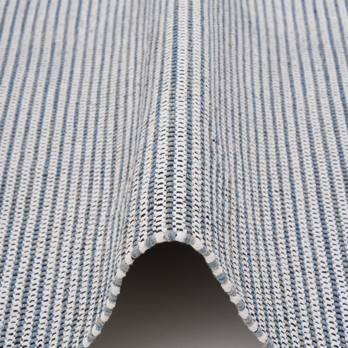 FLECKERLTEPPICH BAUMWOLLE NATUR KELIM SANDY MELIERT - Blau, Textil (120/180cm) - Pergamon