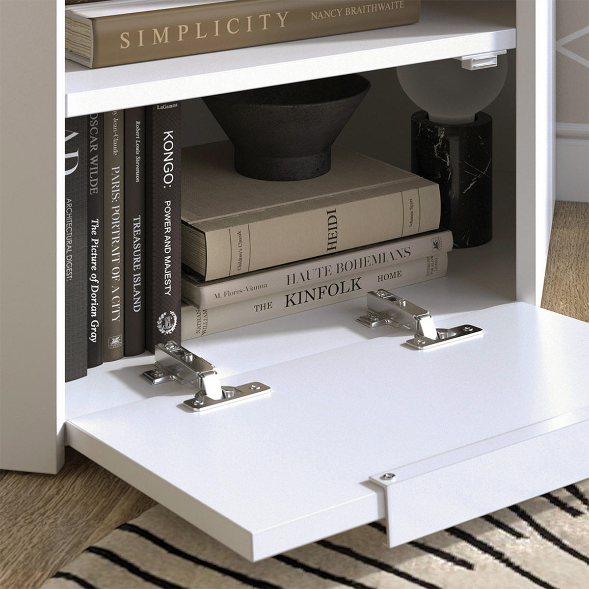 WOHNWAND Wido Weiß/Sonoma 3 Teile - Weiß/Sonoma Eiche, Holzwerkstoff (68/50/68cm) - Vicco