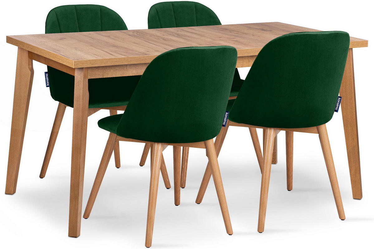 ESSTISCH RHENA ausziehbar bis 190cm, Beige - Eichefarben/Beige, Holz (150/77/80cm) - KONSIMO®
