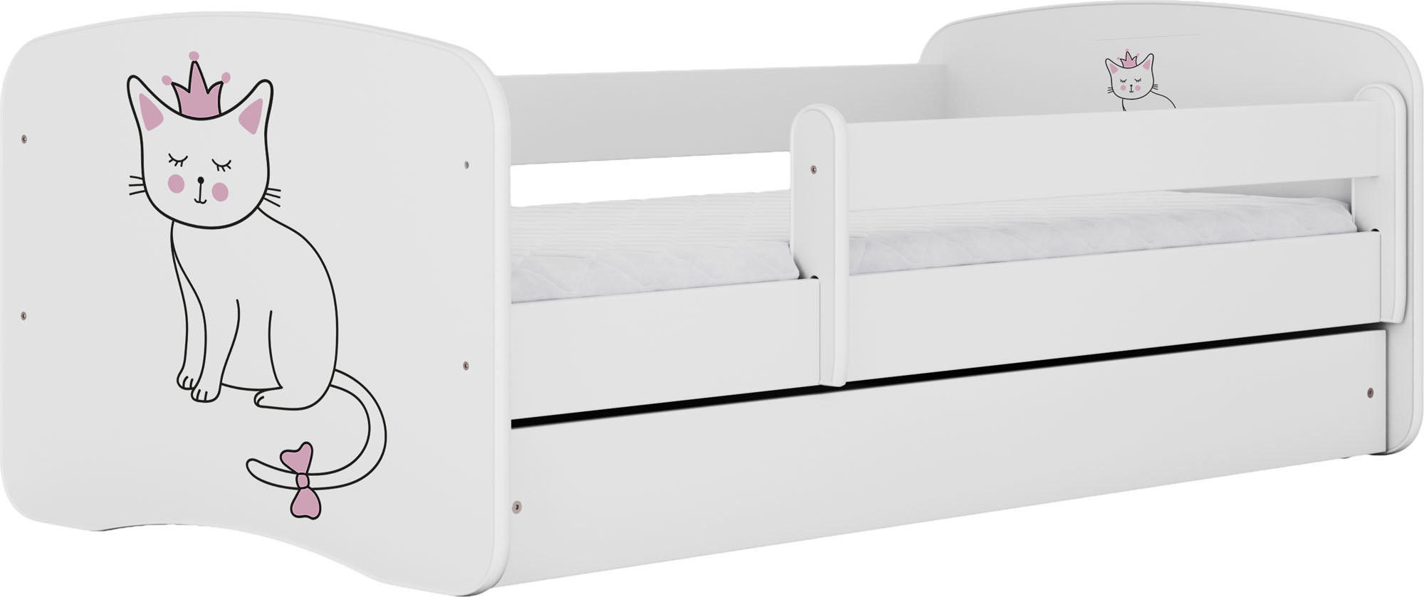KINDERBETT Emily mit Schublade und Matratze, Weiß 80x180 cm - Altrosa/Weiß, Holzwerkstoff (180/80cm) - WFL GROUP