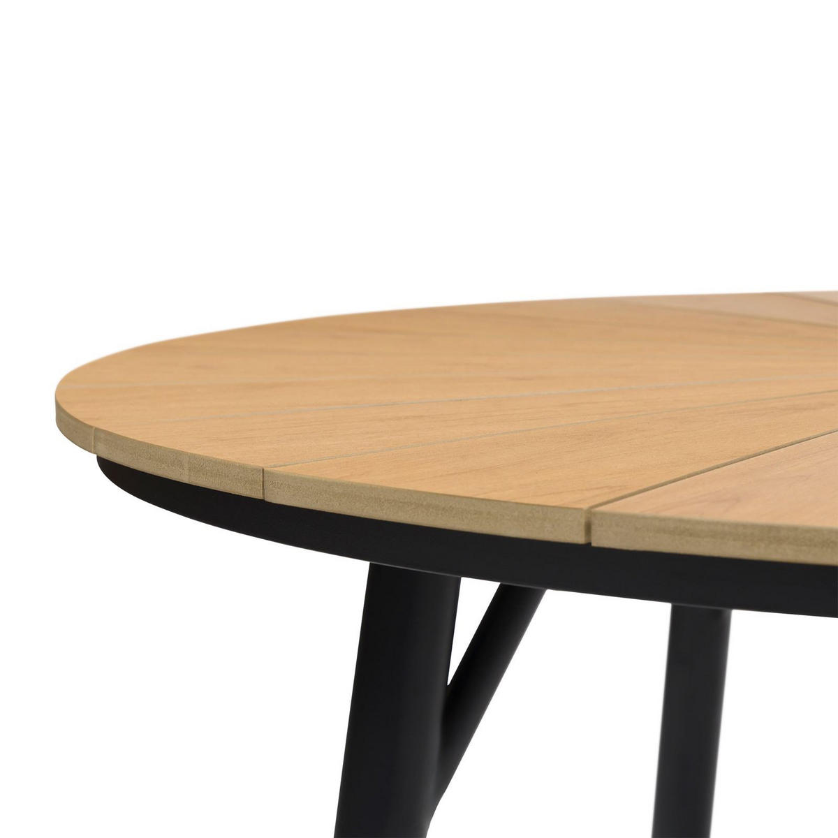 GARTENTISCH AGAPE - Schwarz/Naturfarben, Metall (120/120/75cm) - IDIMEX