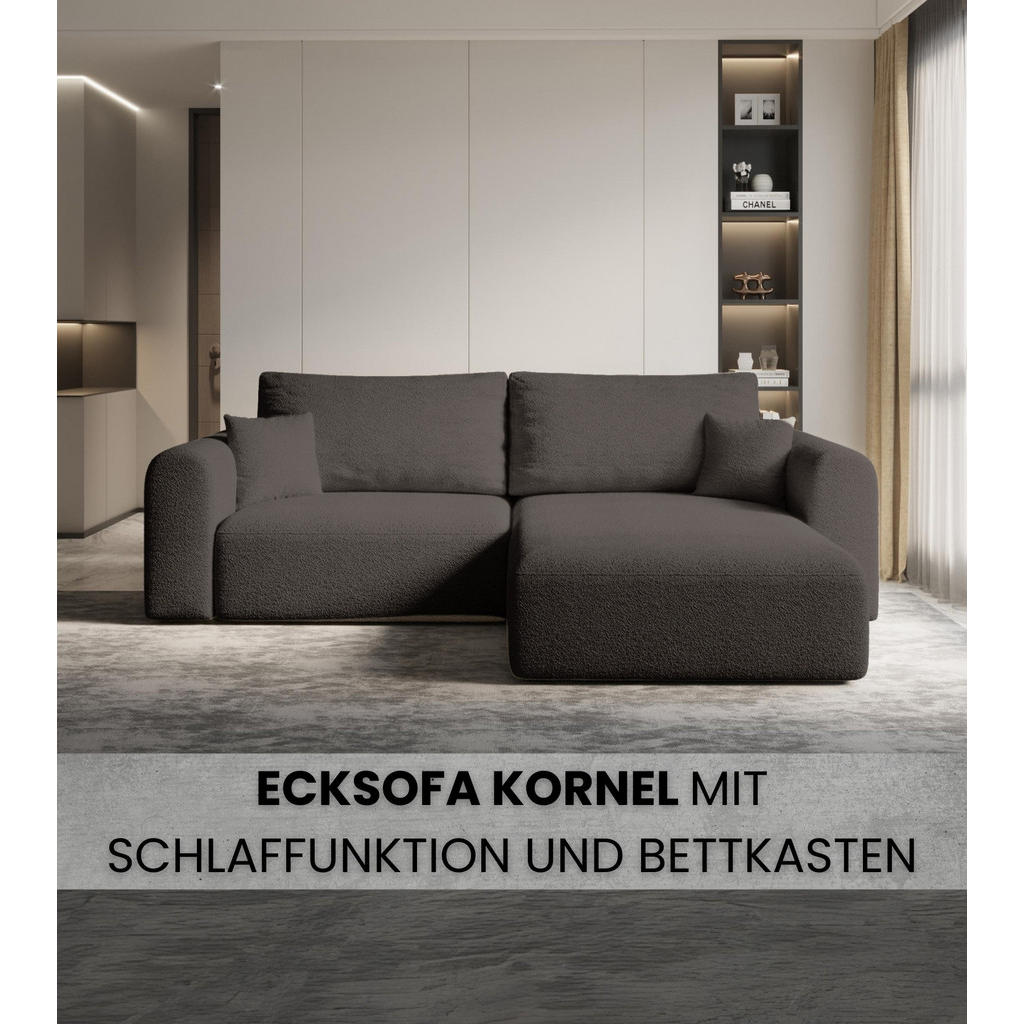 Thumbnail - Bromarkt Ecksofa, Braun, Textil, 3-Sitzer, L-Form,L-Form, 248x165 cm, Wohnzimmer, Sofas & Couches, Wohnlandschaften, Eck...