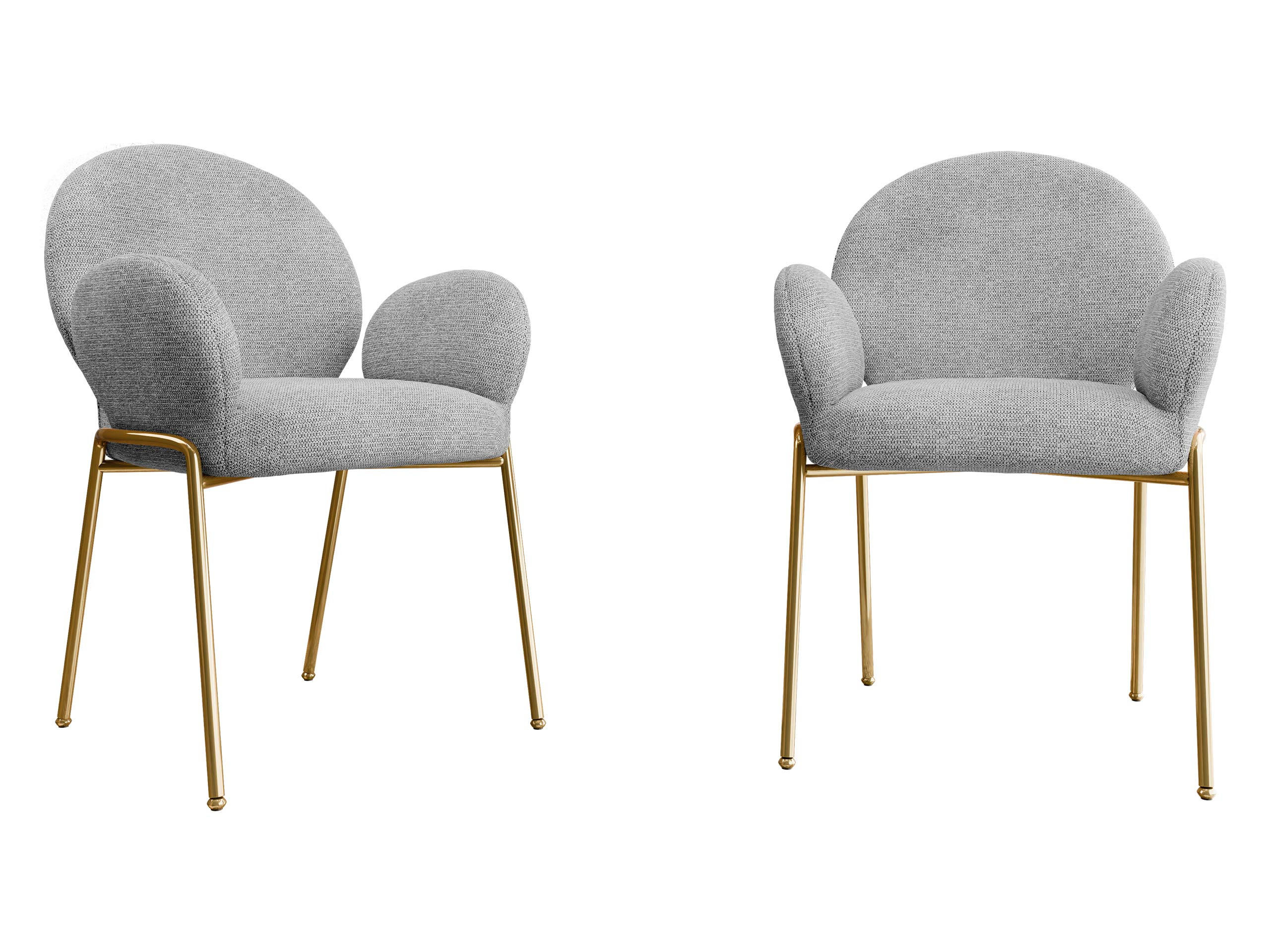 STUHL-SET Muz DC-1261/GL - Goldfarben/Grau, Textil/Metall (63/86/64cm) - MIRJAN24