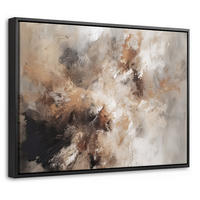 LEINWAND Bilder mit Rahmen - Farbe - Abstrakt - Beige - Kunst - 40x30 - Greige, Textil (40/30cm) - MuchoWow