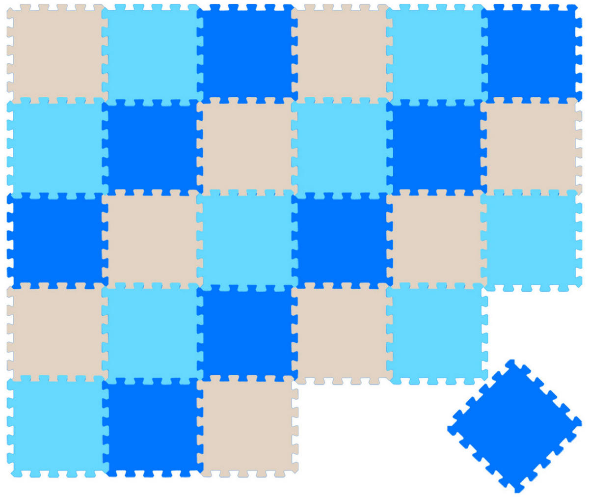 SPIELMATTE ab Null 270/90 cm Puzzlematte Hellblau - Multicolor, Kunststoff (30/30cm) - Littletom