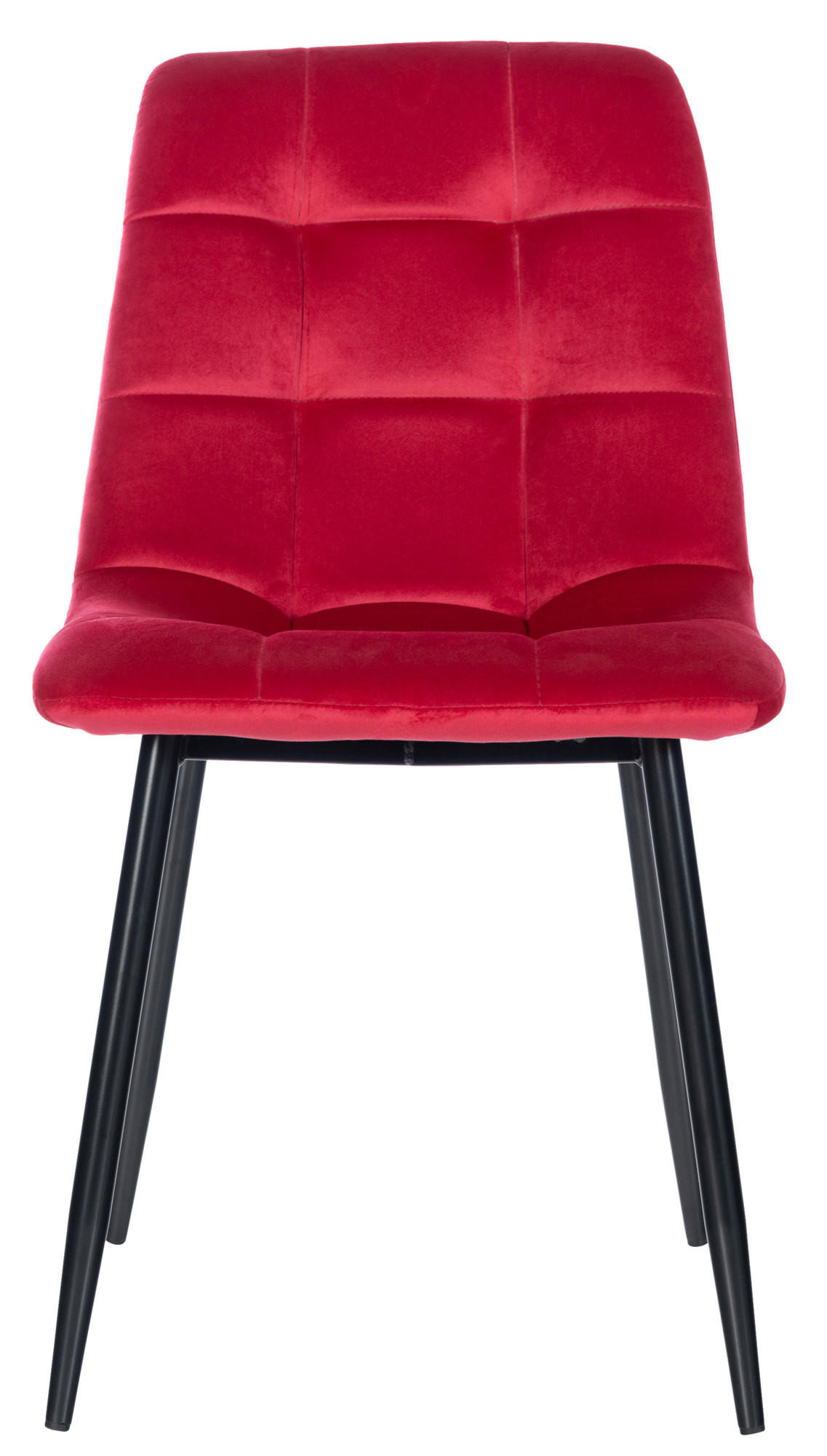 ESSZIMMERSTUHL Atina Samt, Gestell Metall Schwarz Rot - Rot/Schwarz, Textil/Metall (45/84/55cm) - TPFLiving