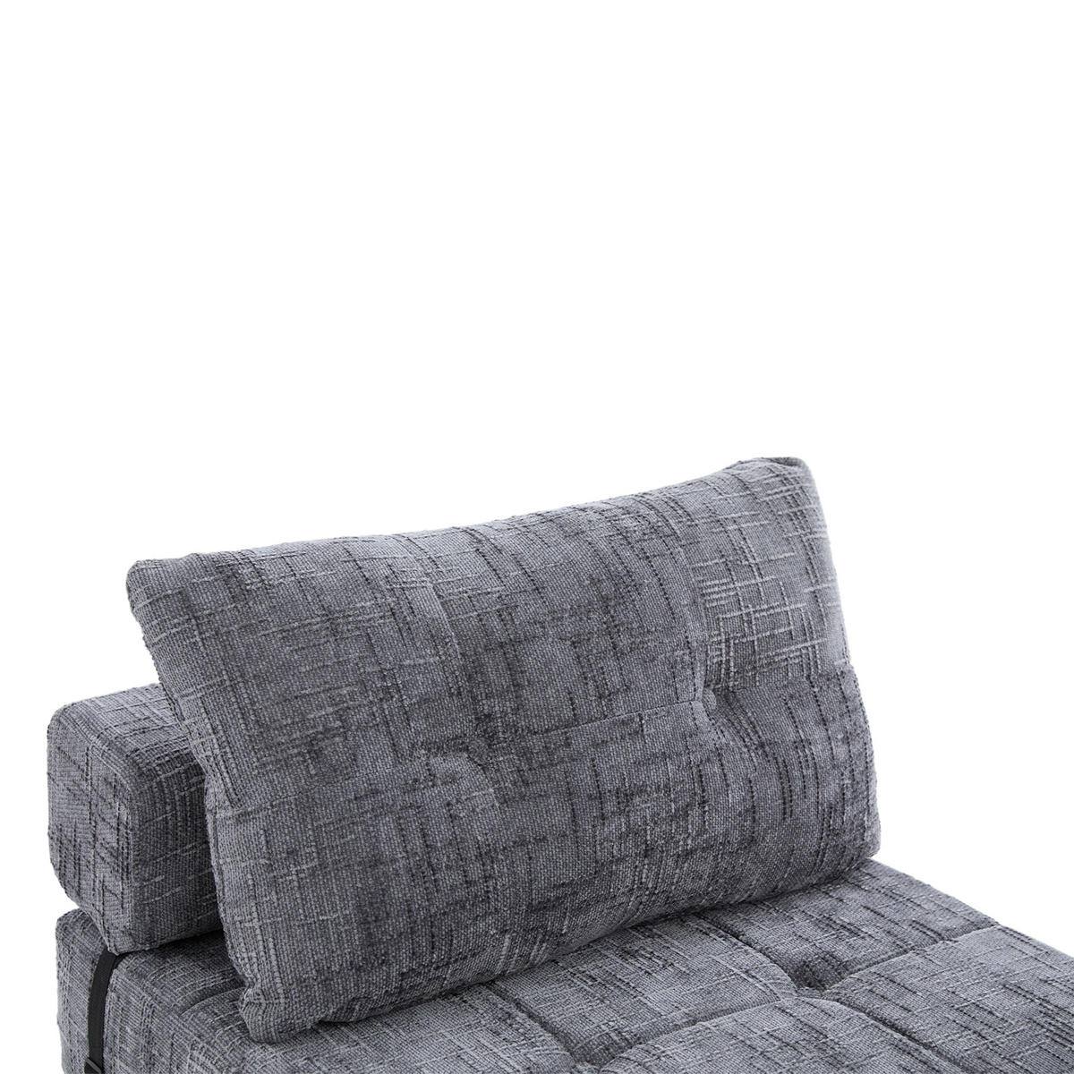 SCHLAFSESSEL Grau mit Kopf- und Lumbalkissen, Chenille - Grau, Textil/Metall (79/57/79cm) - CHICFURN