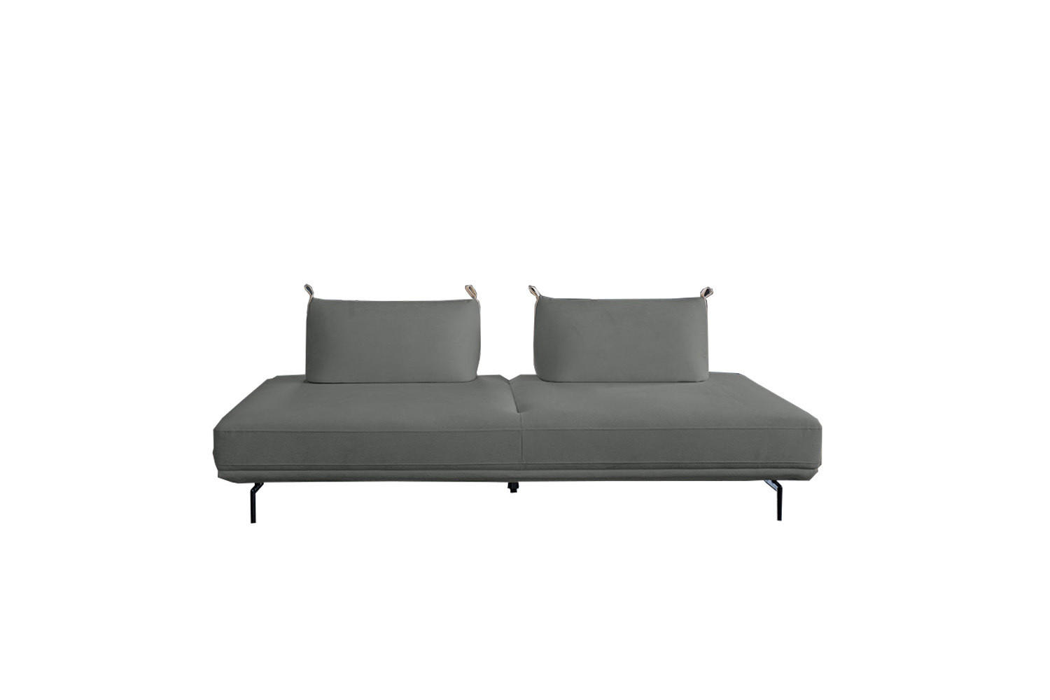 SCHLAFSOFA CANE Taupe Webstoff - Taupe/Schwarz, Textil/Metall (210/80/100cm) - KAWOLA
