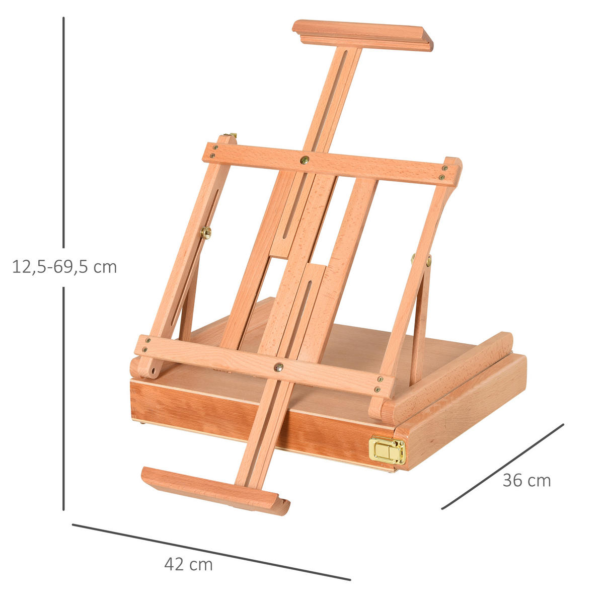 STAFFELEI Buchenholz Natur - Naturfarben, Holz (36/12.5/42cm) - HOMCOM