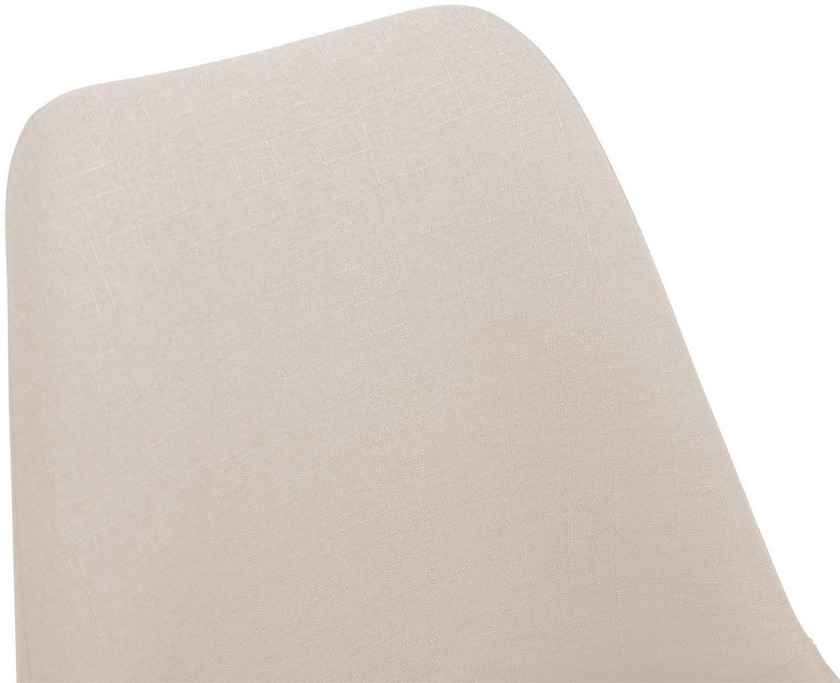 DREHSTUHL Stoff creme - Creme/Schwarz, Textil/Metall (48/76/57cm) - CLP