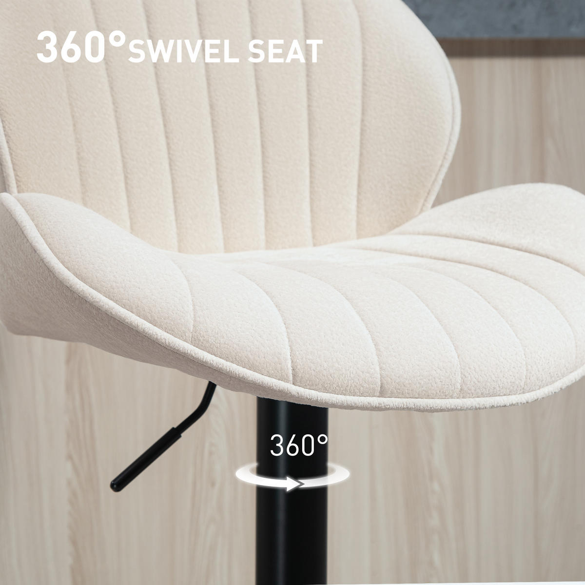 BARHOCKER 2er Set Polyester Stahl Beige - Beige/Schwarz, Textil/Metall (48/115/50cm) - HOMCOM