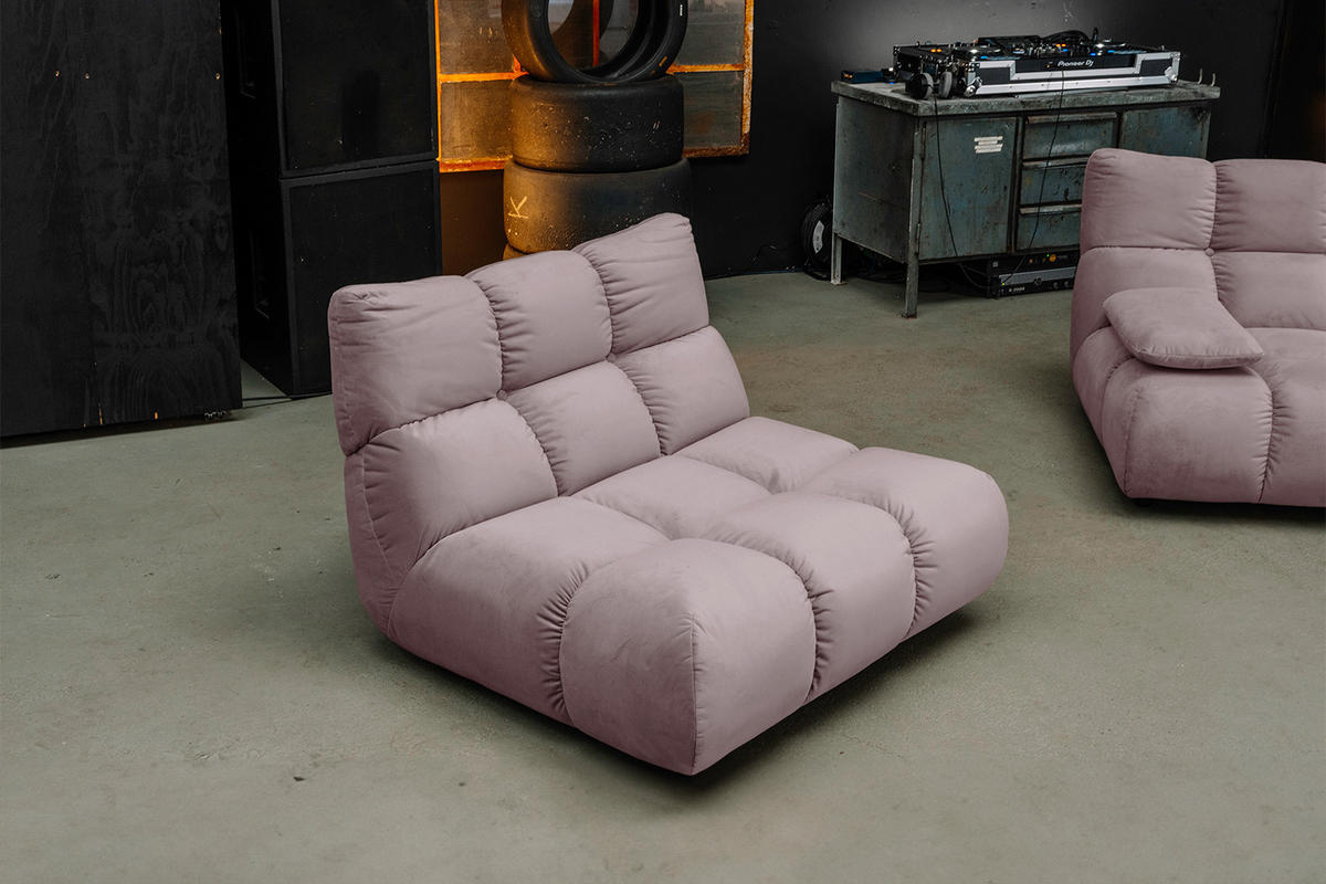 DREHSESSEL VIVIEN Grau Velvet Drehbar (360°) - Schwarz/Grau, Kunststoff/Textil (112/85/108cm) - KAWOLA