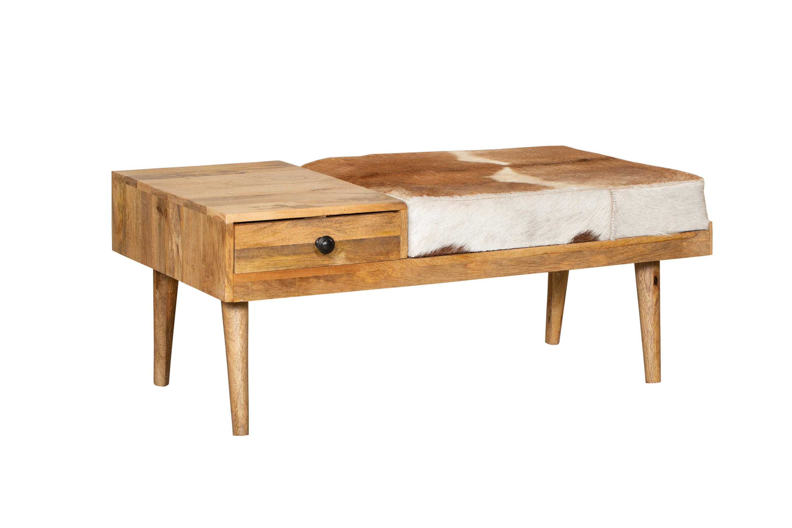 SITZBANK Arno Stauraum Mangoholz Braun 40x52,5x100,5cm - Braun, Holz (52.5/40/100.5cm) - DELUKE