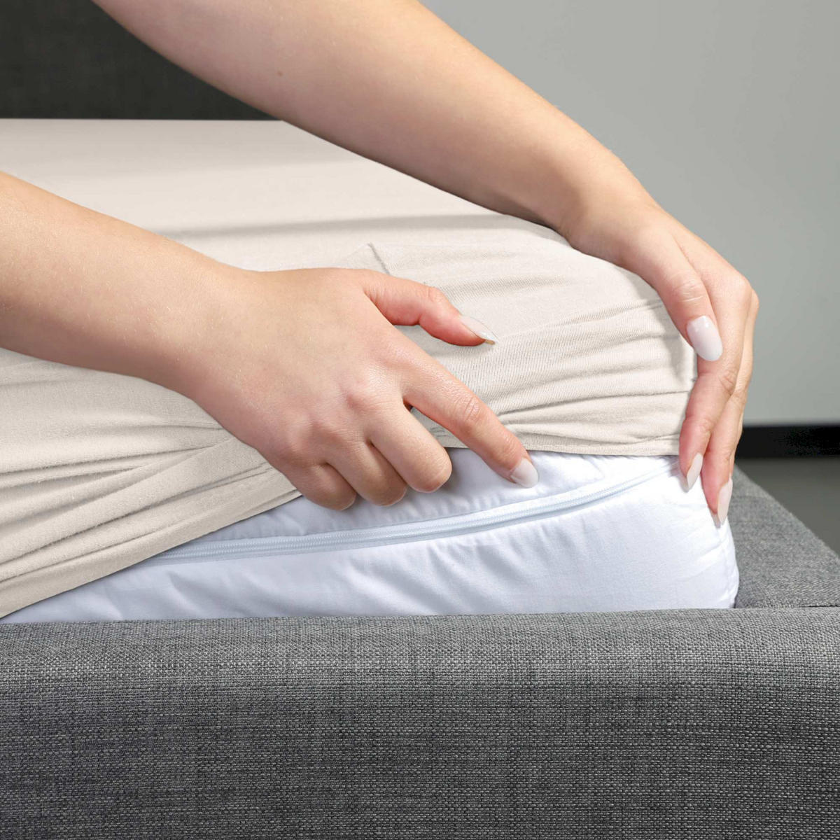 NAPÍNACIE prestieradlo FLAT - biela, textil (200/200cm) - Schöner Wohnen