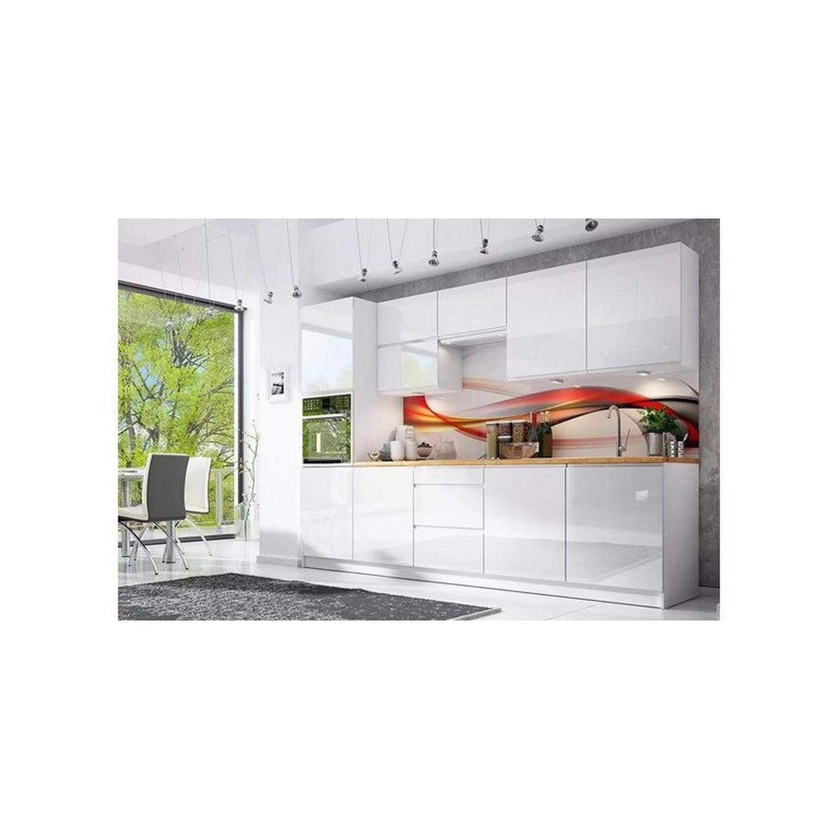 HÄNGESCHRANK – 60 cm – G60K – Velmora – Weiß / Weiß Hochglanz - Weiß Hochglanz, Holzwerkstoff (60/40/32cm) - ROYAL24_MARKT