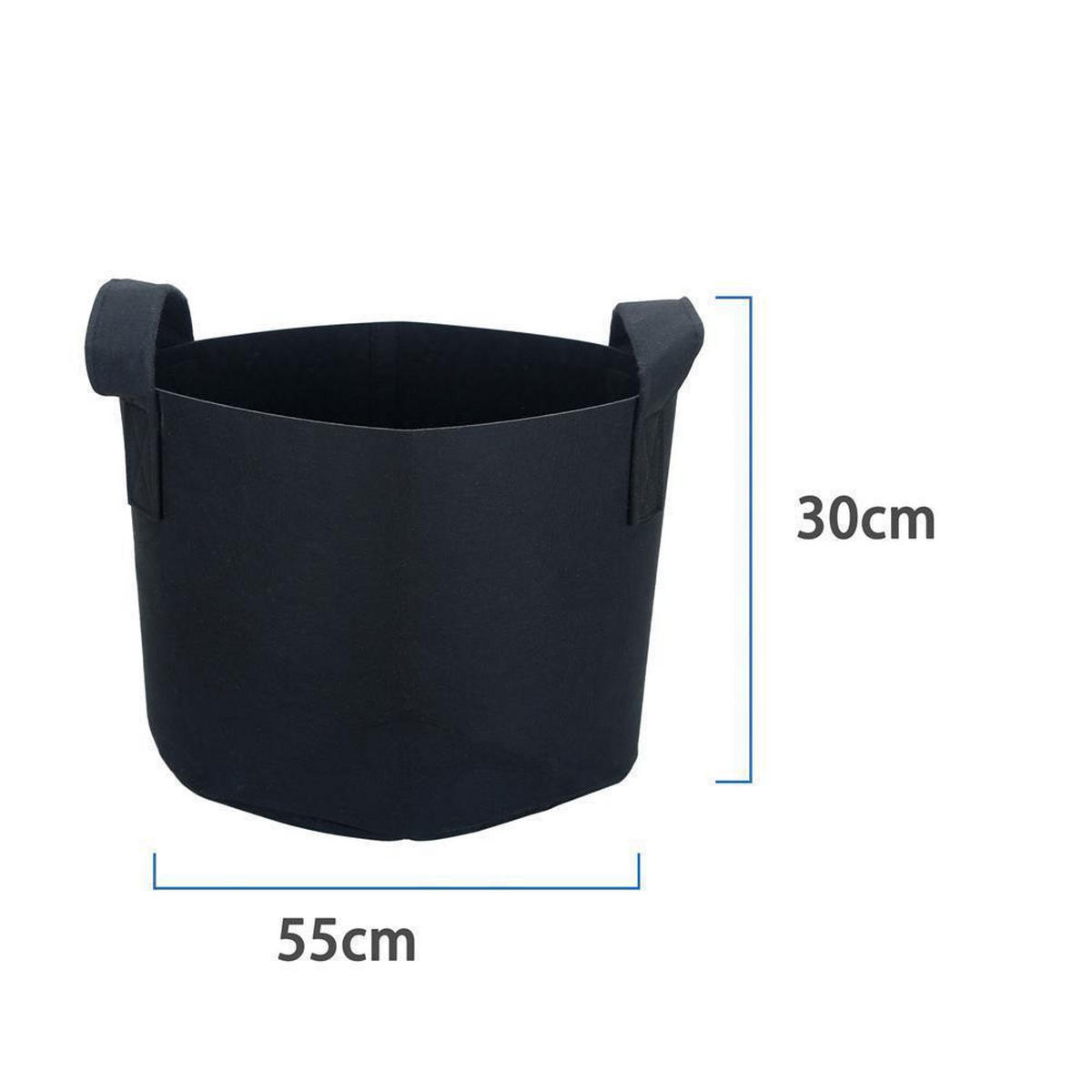 PFLANZSACK Vliesstoff 55/30 cm (5-tlg. Set) - Schwarz, Textil (30/55cm) - Intirilife