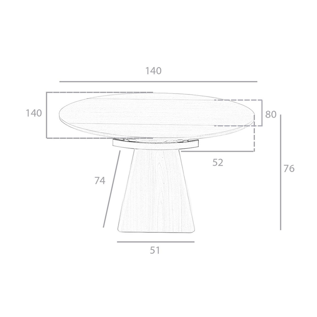 ESSTISCH Ausziehbarer Esstisch runde Walnuss Ø140/80/75 cm - Walnussfarben/Schwarz, Holz/Metall (80/140/75cm) - ANGEL CERDA