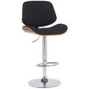 BARHOCKER Stoff walnuss/schwarz - Chromfarben/Walnussfarben, Textil/Metall (50/94/50cm) - CLP