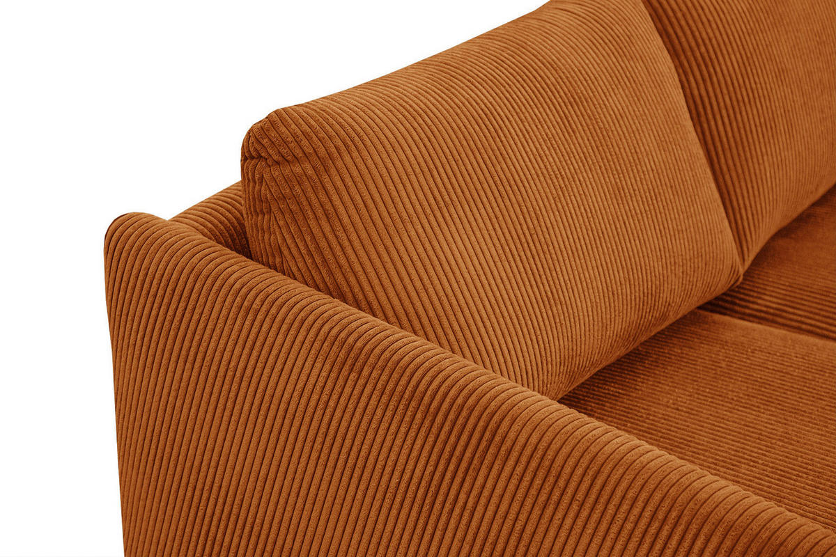 ECKSOFA VILT 4-Sitzer, orange - Schwarz/Orange, Holzwerkstoff/Textil (156/255cm) - Courtois Laville