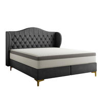 BETT mit Taschenmatratze LEGEND, Whisper-Stoff Graphit 160x200 cm - Graphitfarben, Holz/Textil (160/200cm) - Kaiser Möbel