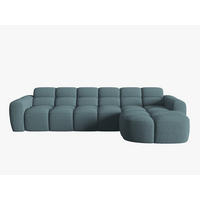 ECKSOFA rechts Lisa aus strukturiertem Stoff hellblau 4 Sitzplätze - Hellblau, Textil (170/310cm) - Micadoni