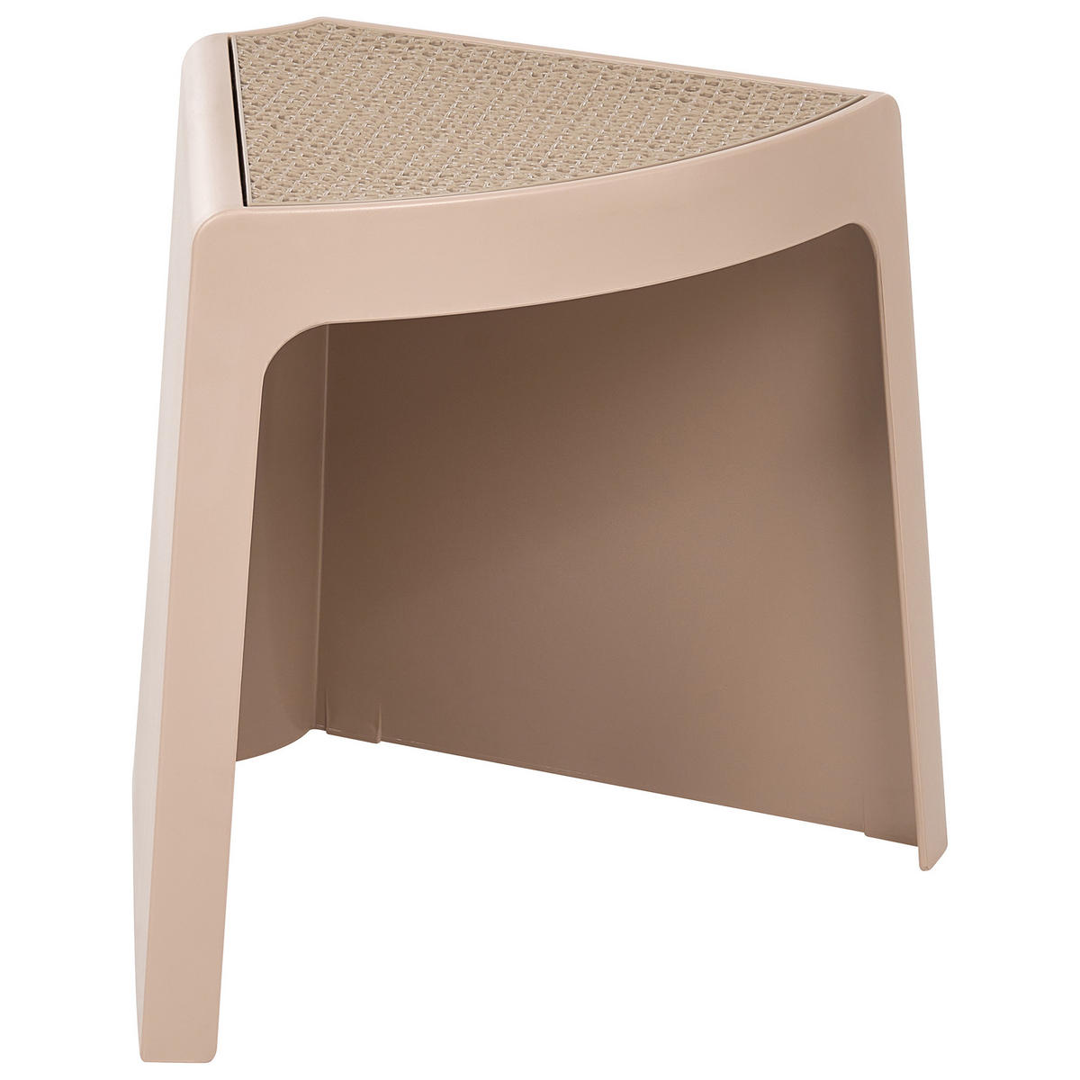 GARTENHOCKER 4er-Set Beige Evros - Beige, Kunststoff (43/45/35cm) - Beliani