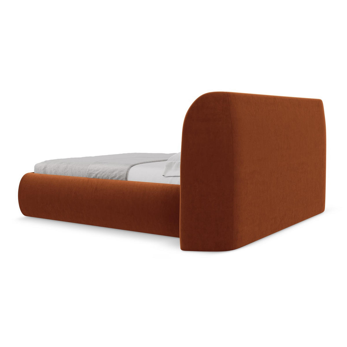 POLSTERBETT mit Bettkasten und Lattenrost 210x215 Orange - Terracotta/Schwarz, Kunststoff/Textil (160/200cm) - LaMiaSofa