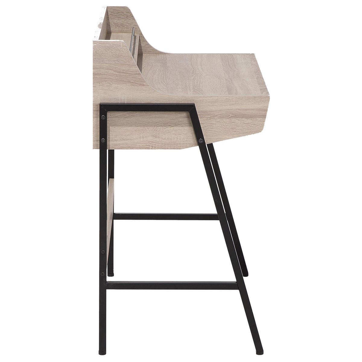 SCHREIBTISCH heller Holzfarbton 77/46/89 cm Broxton - Hellgrau, Holzwerkstoff (46/77/89cm) - Beliani