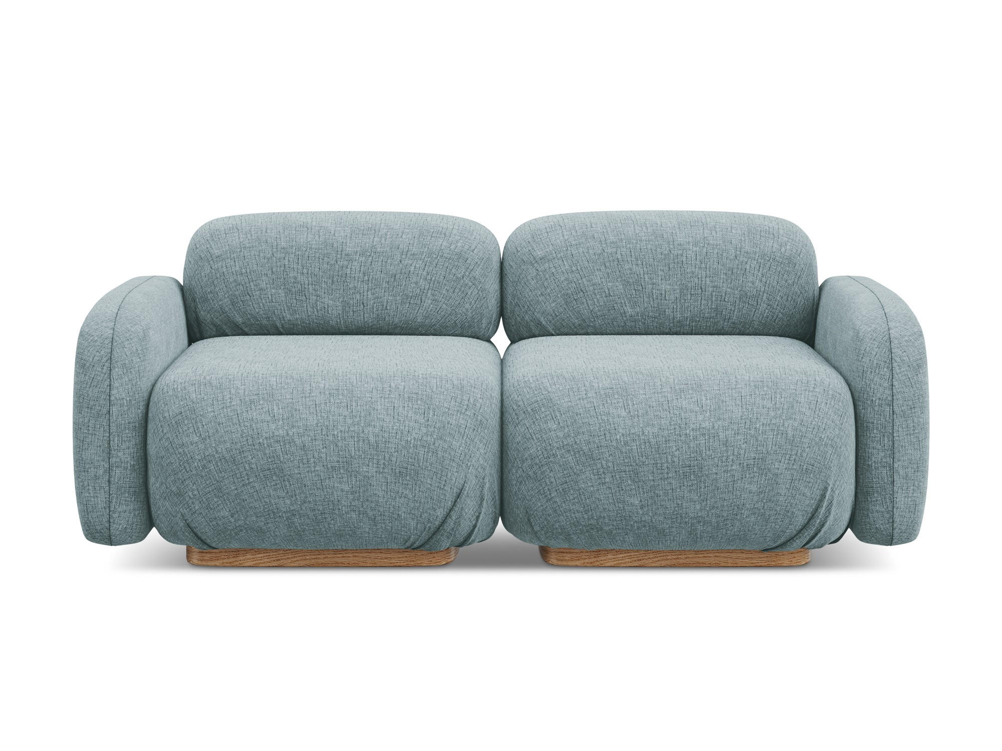 3-SITZER SOFA Chenille Stoff Blau - Blau/Blaugrau, Holz/Textil (190/73/95cm) - Makamii
